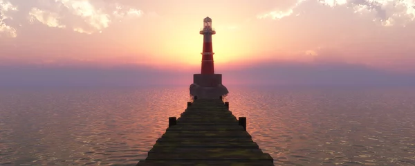 Fototapete Leuchtturm Leuchtturm an der Küste