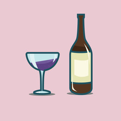 Glass Bottle Wine Icon Logo