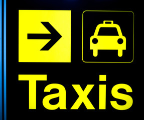 Airport information taxis sign light