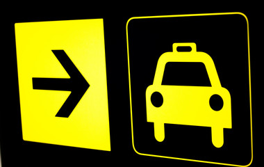 Airport information taxis sign light