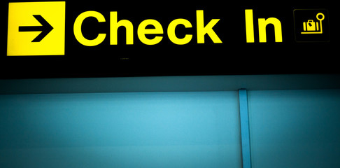 Airport information checkin sign light