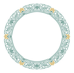 Art nouveau style round frame