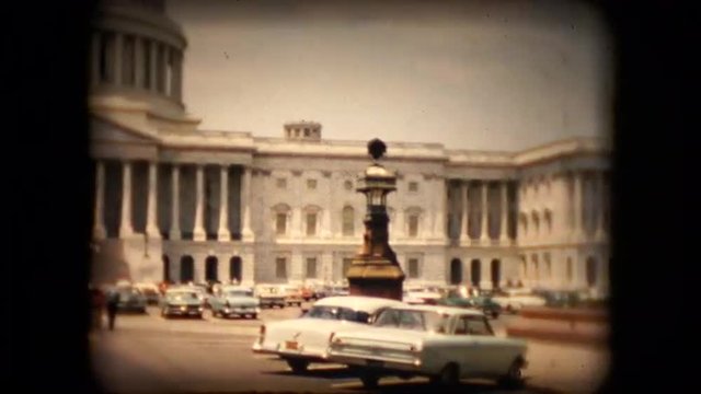 View of the United States Capitol building in the mid 1960's