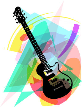 colorful electric guitar illustration