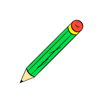 Cute Cartoon Hand-Drawn Colorful Pencil