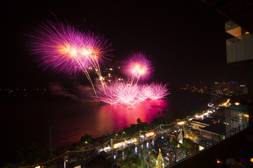 Fireworks light up the sky