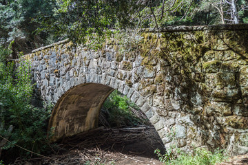 Stone bridge in Municipal Park Llao Llao near Bariloche, Argentina