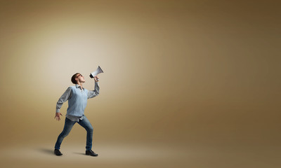 Boy with megaphone