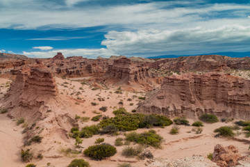 Rock formations in Quebrada de Cafayate valley, Argentina