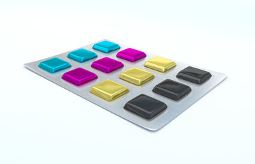 CMYK pills or gum
