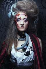 Young woman with creative make up.