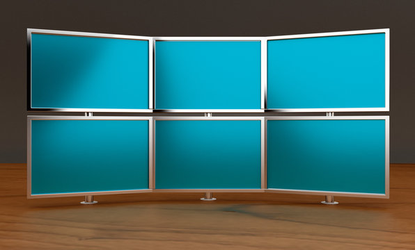 Multiple Monitors (3d Render)