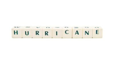 HURRICANE white cube text on white background