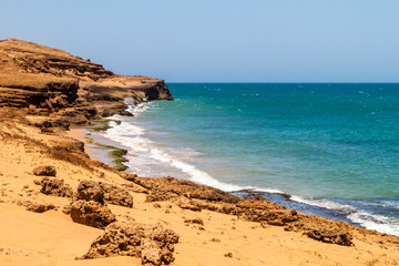 Fototapeta na wymiar Coast of La Guajira peninsula in Colombia