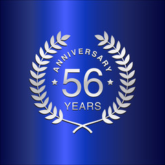 Simple Wreath Anniversary Silver Vector Logo Year 100
