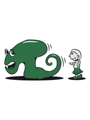 monster funny scared girl chase