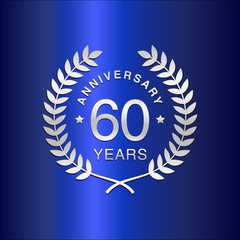 Simple Wreath Anniversary Silver Vector Logo Year 100