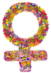 Floral isolated female sign