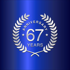 Simple Wreath Anniversary Silver Vector Logo Year 100