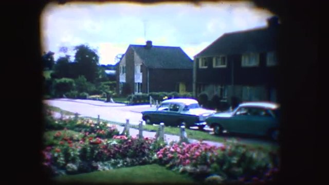 Vintage 8mm footage of an English street in the mid 1950's