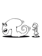 monster funny scared girl chase