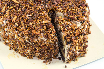 chocolate cake with almond nut