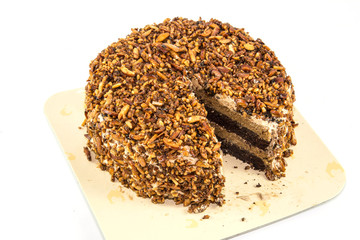 chocolate cake with almond nut