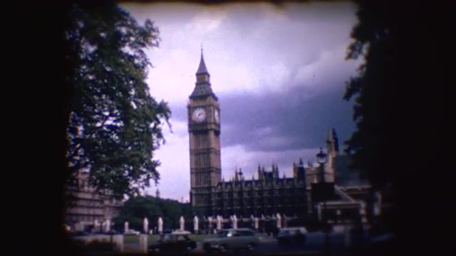 Vintage 8mm footage of Big Ben