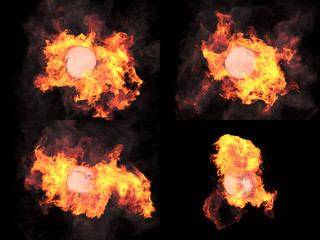 four versions. Sphere in fire