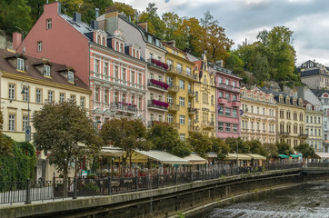 embankment of Tepla river, Karlovy Vary, Czech republic