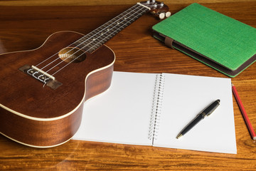 Fototapeta premium blank notebook on the wood table