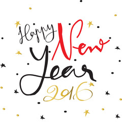 Light black red gold happy new year with star