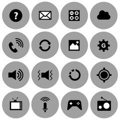 Multimedia applications vector icon set 