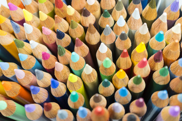 color pencils, close up, top view