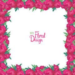 Vector frame with peonies