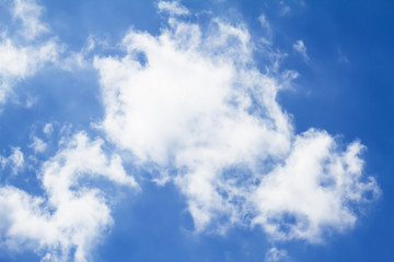 Partly cloudy blue sky background