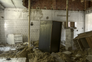 Old interior of kitchen of socialistic hotel HDR