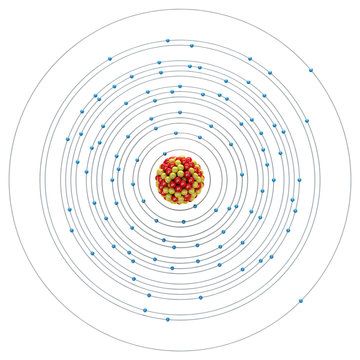 recommend clip art: Mendelevium atom on a white background