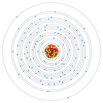atom structure diagram with blue and red spheres clip art preview