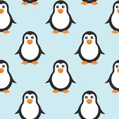 seamless background with penguins