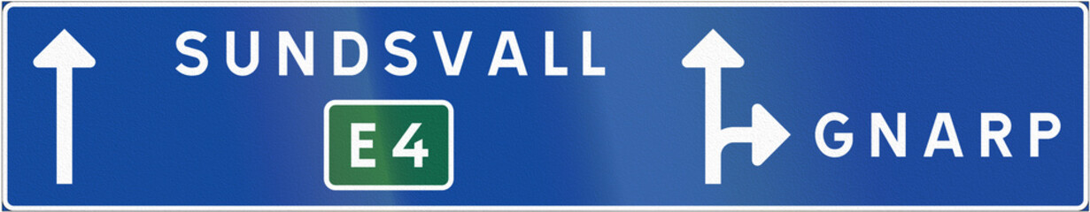 Road sign used in Sweden - Lane assignment type