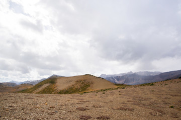 deserted summit of a mount of the rocky mountains of alberta canada