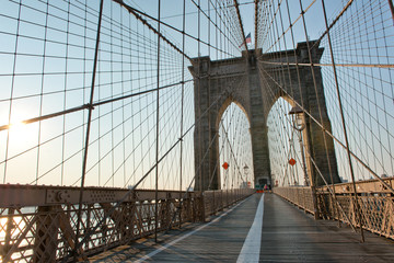 Fototapeta premium Chodnik dla pieszych Brooklyn Bridge
