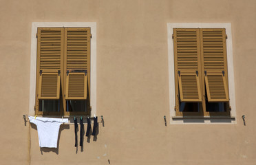 laundry drying in the sun