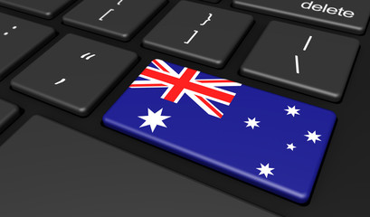 Australia Flag On Computer Key