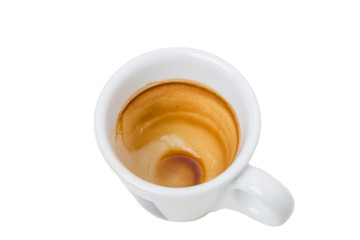Empty and dirty espresso cup.