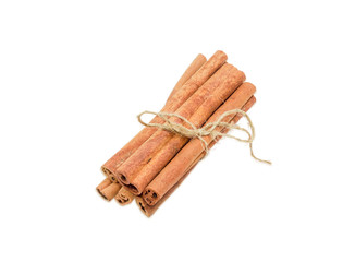 Cinnamon sticks on a light background