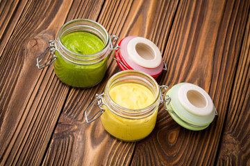 Homemade pumpkin and spinach pesto