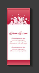 Gentle vector brochure, flyer template with paper flowers and pl
