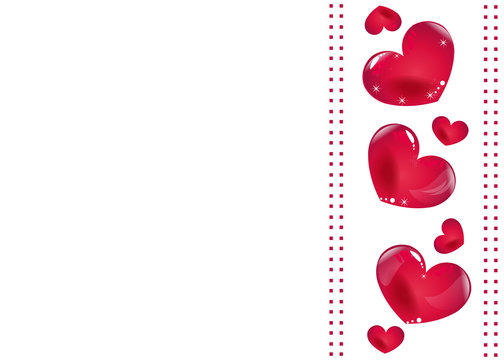 Red hearts valentine vector background